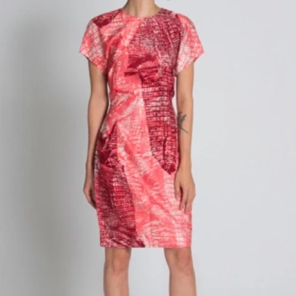 Acné printed Womens Sweety Kroko Pink/Red dress. Size S. see pictures with meas